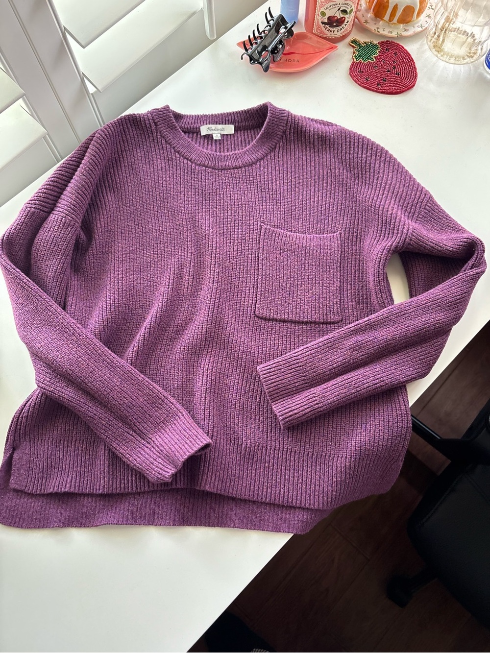 Thompson Pocket Pullover Sweater Purple Medium